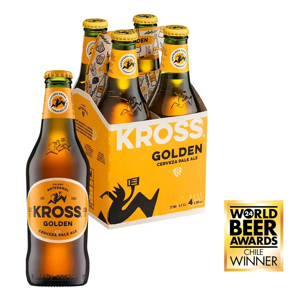 4x Cerveza Kross Golden Botellín 330cc