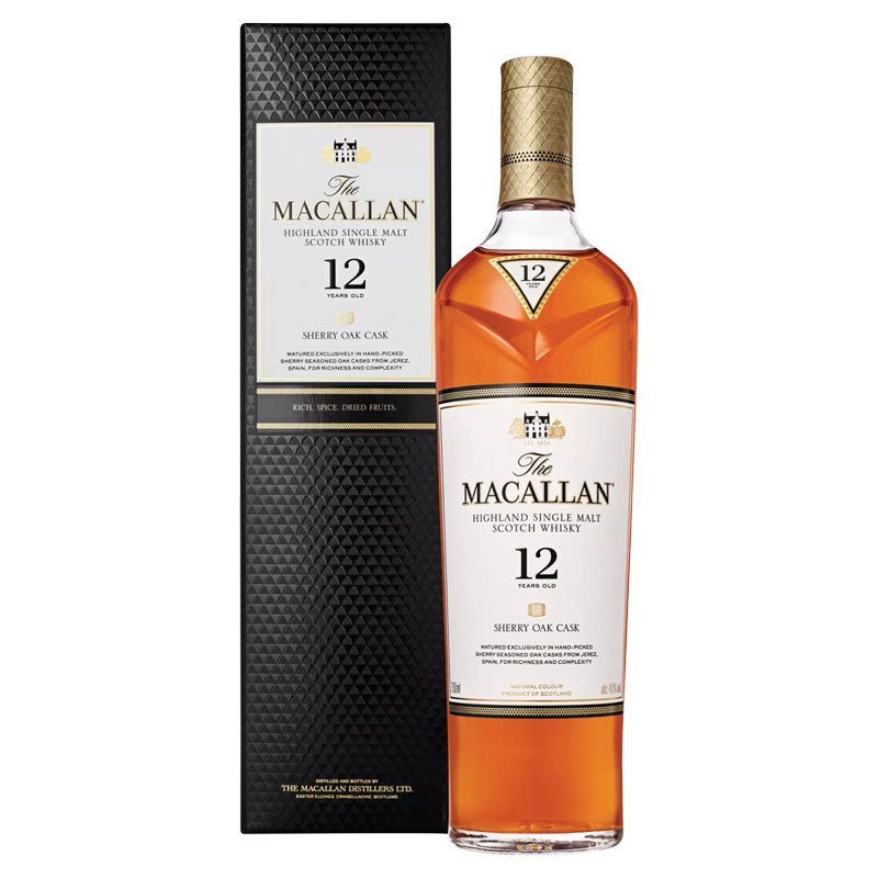 ウイスキー The Macallan 12 Year Old Sherry Oak Cask Whisky The Macallan 12 Años Sherry Oak Cask 700 cc – Descorcha