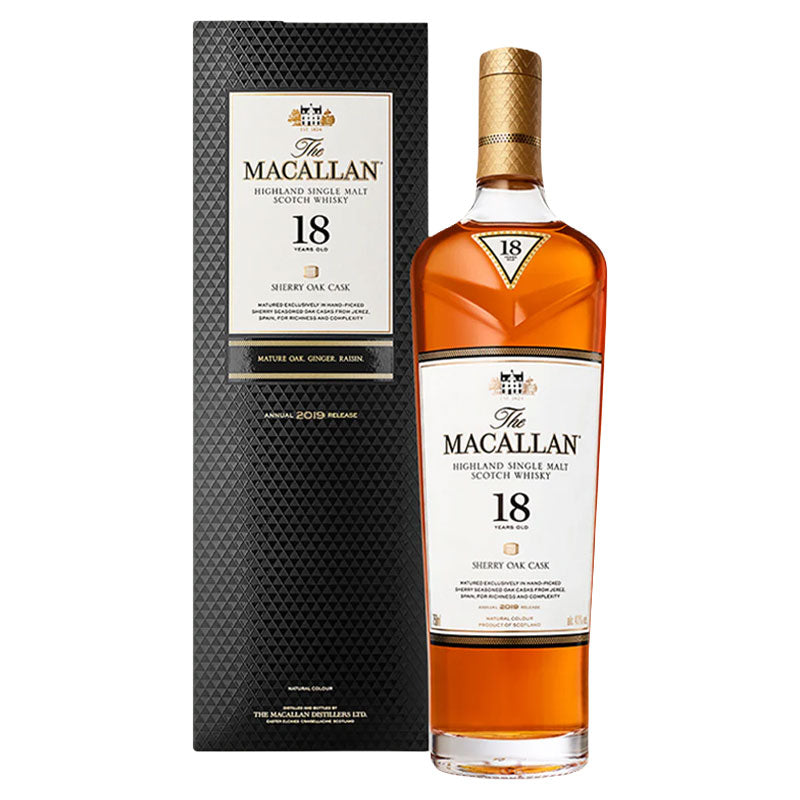 ウイスキー The Macallan 18 Years Old Sherry 700ml Whisky The Macallan 18 Años Sherry Oak 700 cc – Descorcha