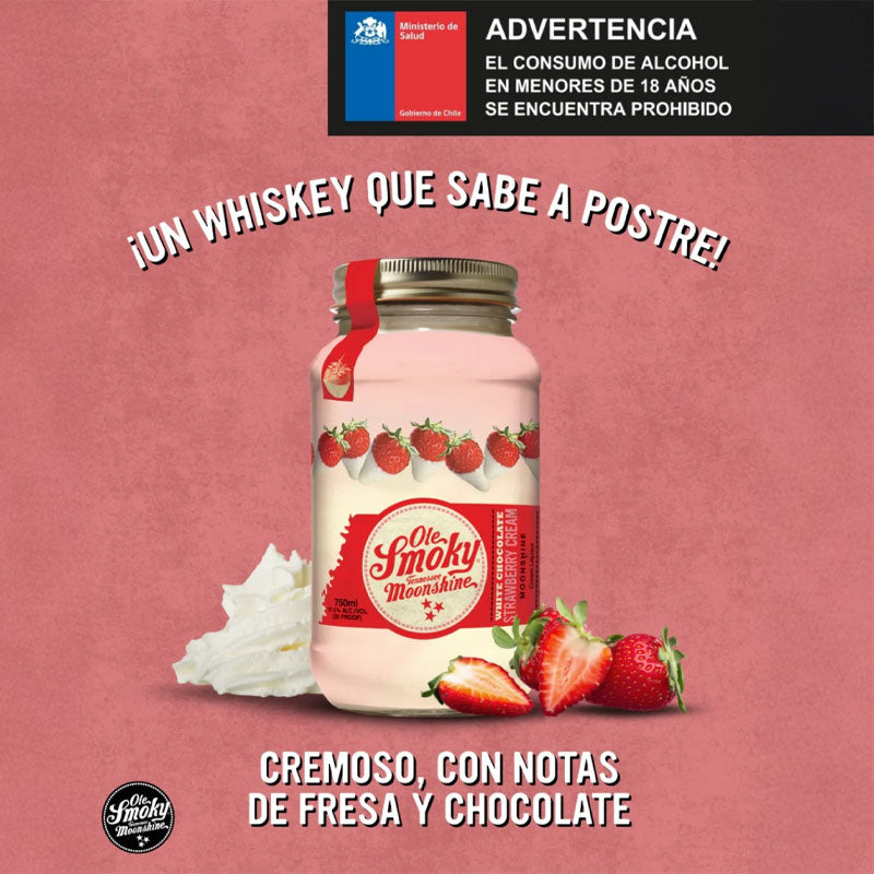 Whisky Ole Smoky White Chocolate Strawberry - Descorcha