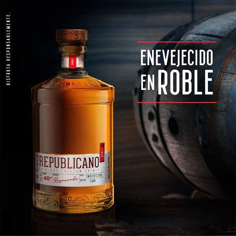 Pisco Republicano Añejado en Roble 40° - Descorcha