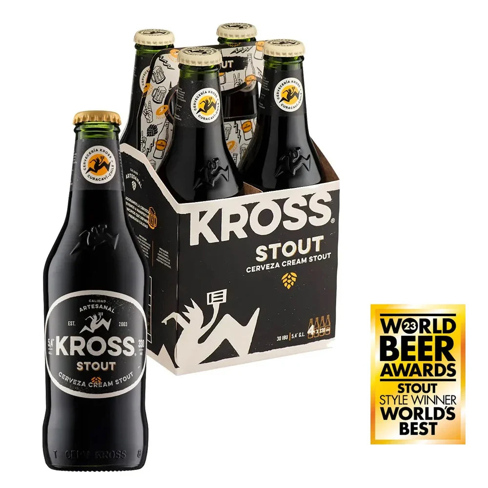 4x Cerveza Kross Stout Botella 330cc