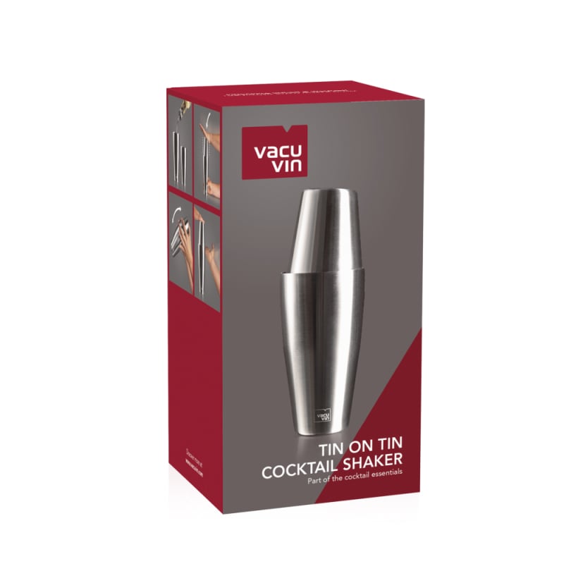 Coctelera Boston Tin-on-Tin Acero Inoxidable Vacu Vin - Descorcha Chile
