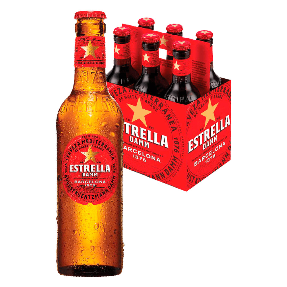 Estrella Damm Lager 6 bot. de 330 cc.