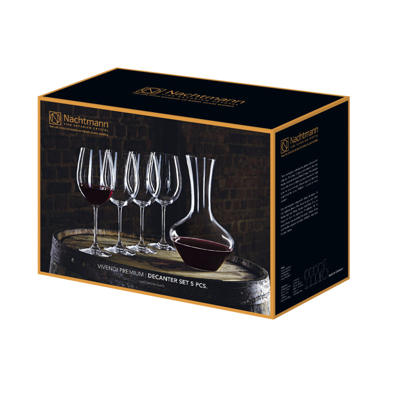 Set Nachtmann 4 Copas Tinto Bordeaux + Decantador Vive - Descorcha Chile